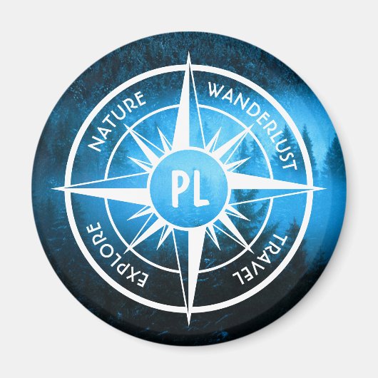 Mongmonogram van het embleem van de Compass-ster i Magneet (Voorkant)