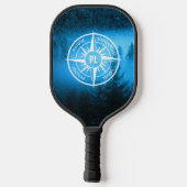 Mongmonogram van het embleem van de Compass-ster i Pickleball Paddle (Achterkant)