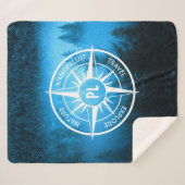 Mongmonogram van het embleem van de Compass-ster i Sherpa Deken (Voorkant (horizontaal))