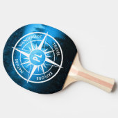Mongmonogram van het embleem van de Compass-ster i Tafeltennisbatje (Zijkant)