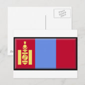 Mongolia Flag Briefkaart (Voorkant / Achterkant)