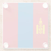 Mongolia Flag Glazen Onderzetter (Achterkant)