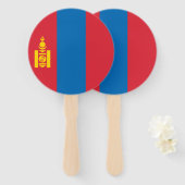 Mongolia Flag Handwaaier (Voorkant en achterkant)