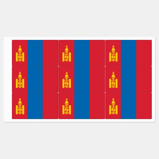 Mongolia Flag Labels (Vel)