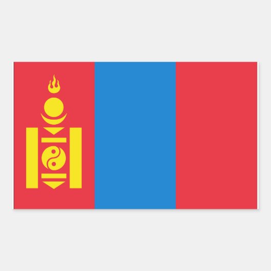 Mongolia Flag Rechthoekige Sticker (Voorkant)