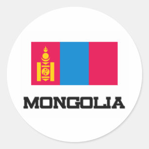 Mongolia Flag Ronde Sticker