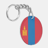 Mongolia Flag Sleutelhanger (Voorkant Links)