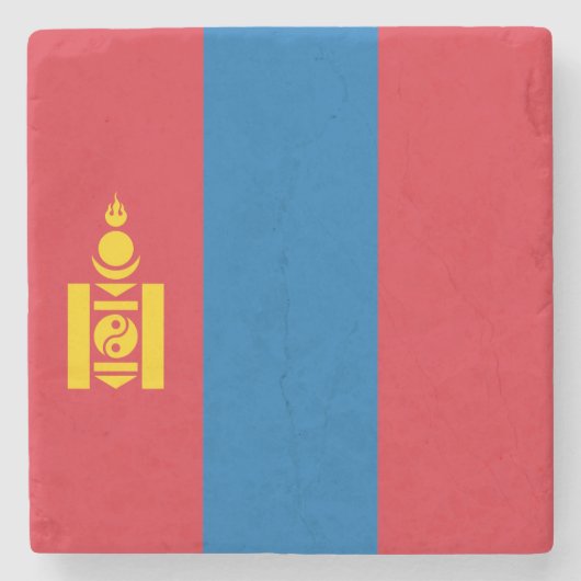 Mongolia Flag Stenen Onderzetter (Voorkant)