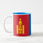 Mongolia Flag Tweekleurige Koffiemok (Links)