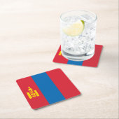 Mongolia Flag Vierkante Kartonnen Onderzetter (Insitu)
