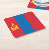 Mongolia Flag Vierkante Kartonnen Onderzetter (Schuin)