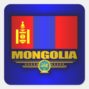 Mongolia Pride Vierkante Sticker