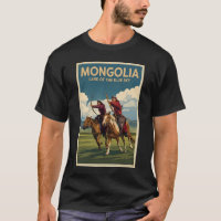 Mongolia Ruiters Illustratie Reis Kunst Vintage