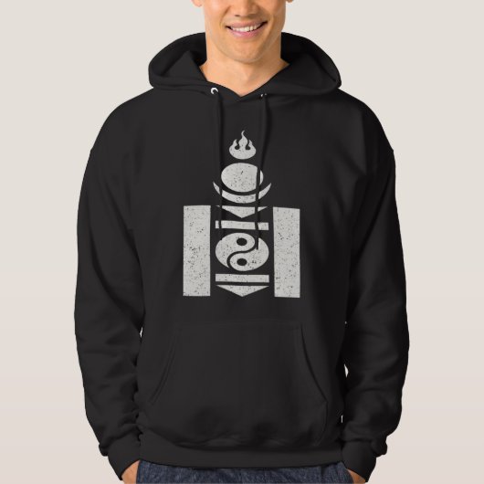 MONGOLIA SOYOMBO SYMBOL MONGOLAIN FLAG HOODIE (Voorkant)