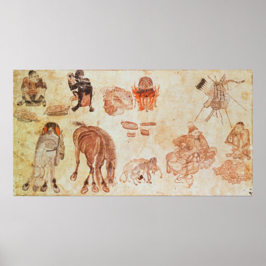 Mongoliaans nomadiaal kamp, 15e eeuw poster (Voorkant)