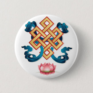 Mongoliaans symbool voor religie eindeloze knot vo ronde button 5,7 cm