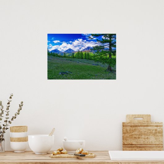 Mongolian Mountain Poster (Keuken)
