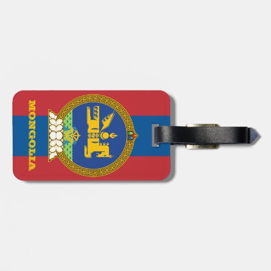 Mongolië Bagagelabels, Mongoolse vlag, reizen Bagagelabel (Achterkant horizontaal)