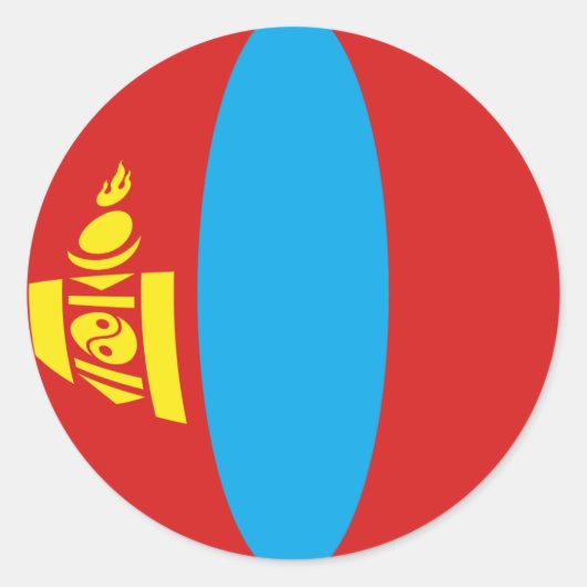 Mongolië Fisheye Vlag Sticker (Voorkant)