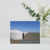 Mongolië - Gobi Desert Ger Camp Briefkaart (Staand voorkant)