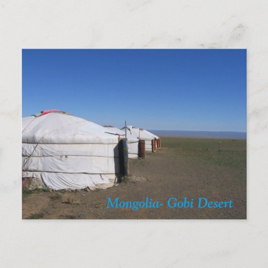 Mongolië - Gobi Desert Ger Camp Briefkaart (Voorkant)