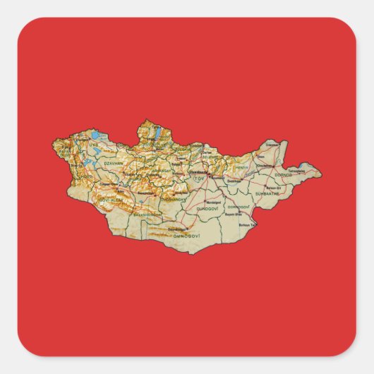 Mongolië Kaart Sticker (Voorkant)