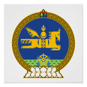 mongolië land jas wapen symbool embleem vlag paard perfect poster