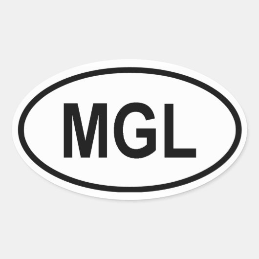 Mongolië "MGL" Ovale Sticker (Voorkant)