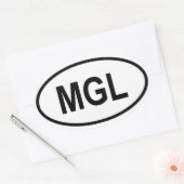 Mongolië "MGL" Ovale Sticker (Envelop)