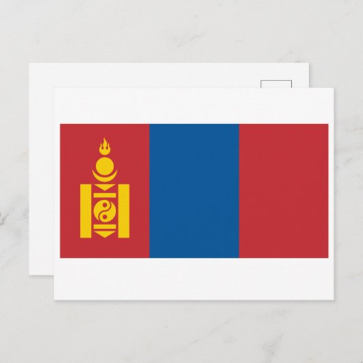 Mongolië (Mongools) Vlag Briefkaart (Voorkant / Achterkant)