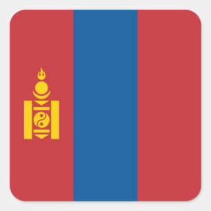 Mongolië - Mongoolse vlag Vierkante Sticker