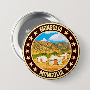 Mongolië Ronde Button 7,6 Cm