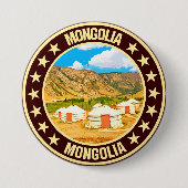 Mongolië Ronde Button 7,6 Cm (Voorkant)
