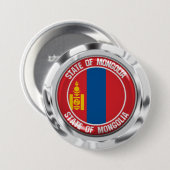 Mongolië Round Emblem Ronde Button 7,6 Cm (Voorkant /achterkant)