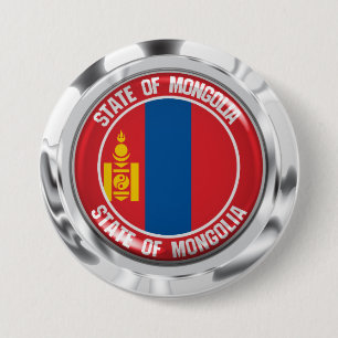 Mongolië Round Emblem Ronde Button 7,6 Cm