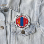 Mongolië Round Emblem Ronde Button 7,6 Cm (In situ)