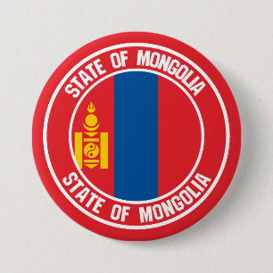 Mongolië Round Emblem Ronde Button 7,6 Cm