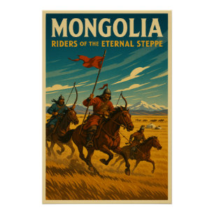Mongolië - Ruiters van de Eeuwige steppe Perfect Poster