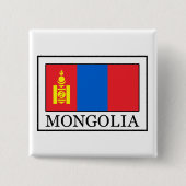 Mongolië Vierkante Button 5,1 Cm (Voorkant)