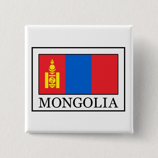 Mongolië Vierkante Button 5,1 Cm (Voorkant)