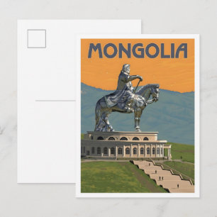Mongolië Vintage Kunst Reizen Briefkaart