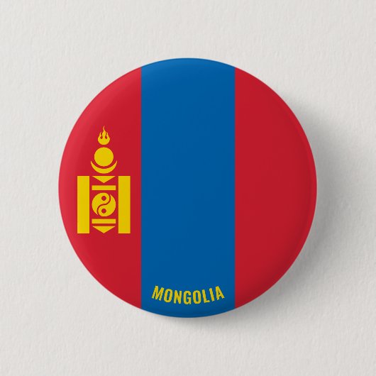 Mongolië vlag charmerend patriottisch ronde button 5,7 cm (Voorkant)