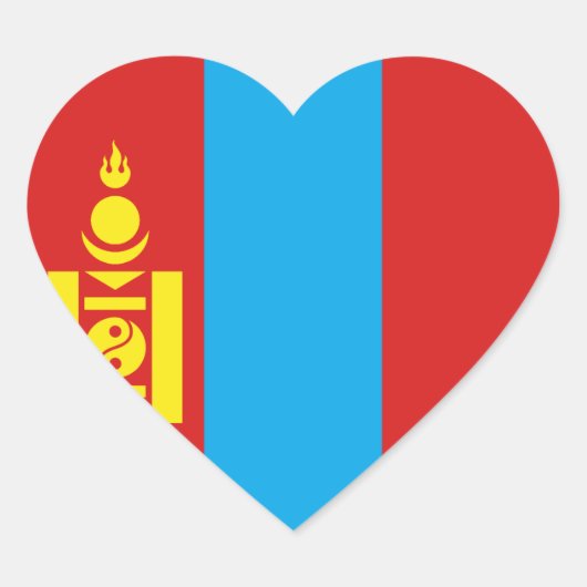Mongolië Vlag Hart Sticker (Voorkant)