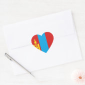 Mongolië Vlag Hart Sticker (Envelop)
