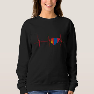 Mongolië Vlag Hartslag EKG Pols Kaart Mongoolse Pr Trui