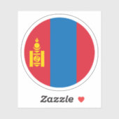 Mongolië Vlag Ronde Sticker (Vel)