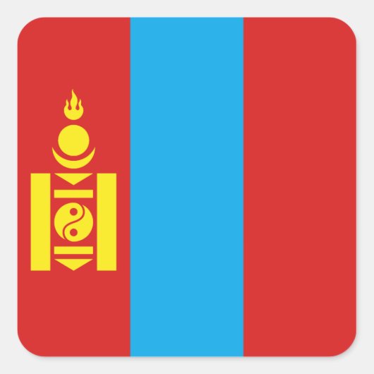 Mongolië Vlag Sticker (Voorkant)