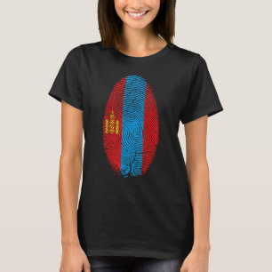 Mongolië vlag vingerafdruk Het zit in mijn DNA voo T-shirt