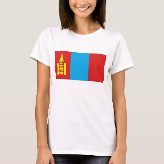 Mongolië vlag x kaart T-Shirt (Voorkant)