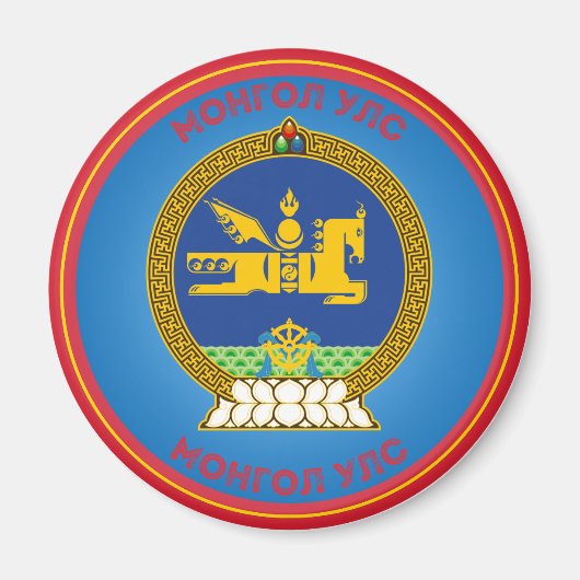 Mongolisch Erfgoed Embleem Magneet (Voorkant)